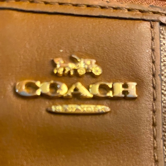COACH Brown Zip Around Wallet, EUC - Picture 2 of 11